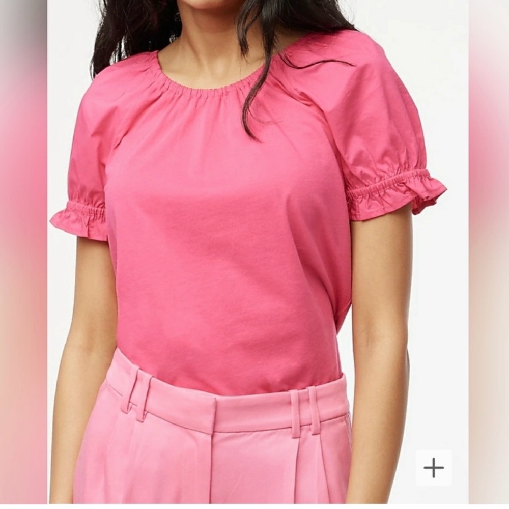 J.Crew Tie-back top In Fluorescent Pink Size M NWT